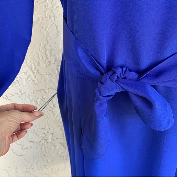 VTG 80s UK Chic Azure Blue Elegance-Belted, Button-backed WALLIS EXCLUSIVE - Picture 7 of 9